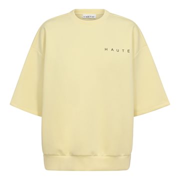 FORUDBESTILLING (START APRIL) Haute L' Amitié - Maxi Split SS Logo Sweat - Pale Yellow